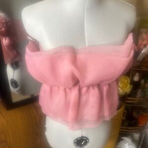 Zara Pink Off-Shoulder Blouse